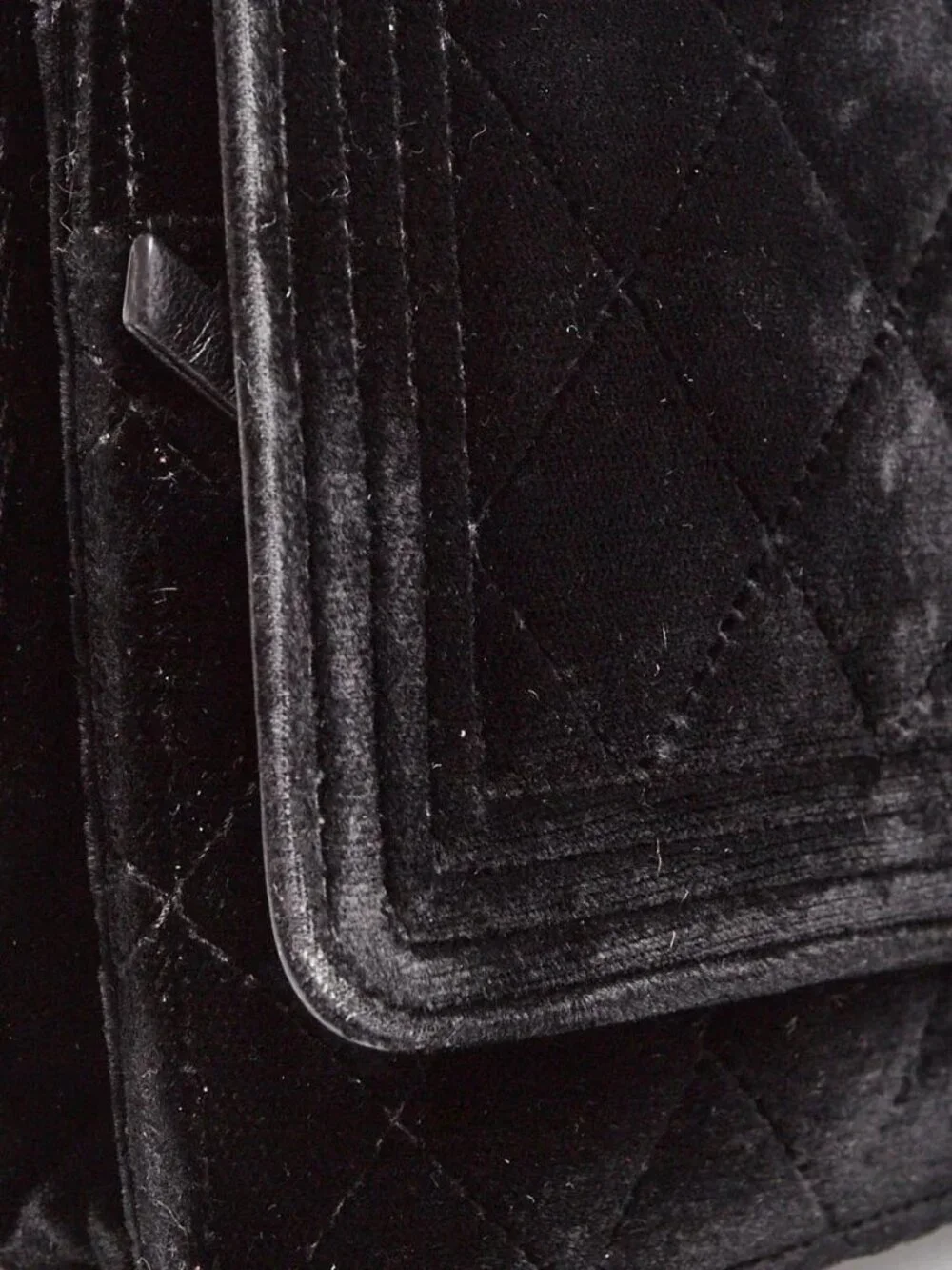 Chanel Black Quilted Velvet Boy WOC Clutch Bag